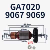 เครื่องบดมุม GA7020สำหรับ Makita Armature 180 GA7020 9067 9069มุมเครื่องบดกระดองโรเตอร์อะไหล่ตัวเปลี่ยนสมออุปกรณ์อะไหล่สว่าน