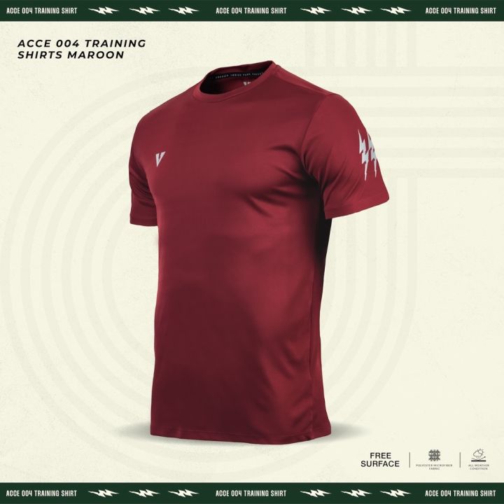 volt-เสื้อแขนสั้น-เสื้อกีฬา-เทรนนิ่ง-สีแดงเลือดหมู-acce-004-training-shirts-maroon