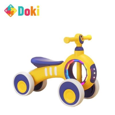 DokiToy Childrens Scooter 1-3 Year Old Baby Walker Without Pedal 2 Year Old Girl Boy Child Sliding Four-wheel Yo-yo Car 2023