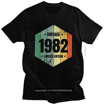 เหล้าองุ่นเกิดใน1982เสื้อยืดผู้ชายผ้าฝ้ายบริสุทธิ์38