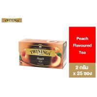 ผงชาสำเร็จรูป Twinings Peach Flavoured Tea ทไวนิงส์ ชาแต่งกลิ่น รสพีช ชนิดซอง 2 กรัม แพ็ค 25 ซอง