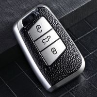 {Lili Car product} โครงเปลือกนอกเคส Kunci Remote Mobil TPU สำหรับ Volkswagen VW Magotan Passat B8 Golf สำหรับ Skoda A7ที่ยอดเยี่ยม3ปุ่มอัจฉริยะตกแต่งรถยนต์