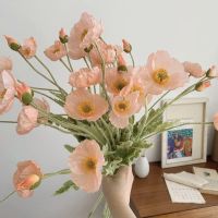 [COD] Ins fake flower poppies simulation bouquet silk room decoration homestay soft photography ornaments