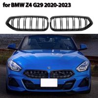 รถด้านหน้ากระจังหน้ากันชนคู่ตบย่างกระจังหน้าสีดำเงาสำหรับ BMW Z4 G29 2019 - 2024 R Oadster M40i SDrive 25i