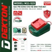 Sạc Dekton 21v M21-S25 2500mAh siêu nhanh thế hệ mới 2023