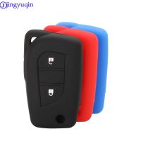 dvfggv jingyuqin 2B Remote Key Silicone Cover Case For Toyota Yaris Camry Corolla Prado REIZ Crown RAV4 Hilux Folding Flid