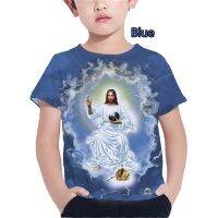 2023 Customized Fashion New Jesus Christ 3d Christianity Kid T-shirt Boys and Girls New 3D Print Tshirt Summer Short Sleeve Cartoon Clothes  Brand Tops for Kids，Contact the seller for personalized customization