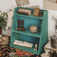 2023 Wooden Retro Desktop Storage Box Multi-Layer Cabinet Desk Cosmetics Desk Cup Shelf 쥬얼리 트레이 Cajas Makeup Vintage Wood