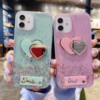 [Chaoke digital branch] เคสกากเพชรสำหรับ iPhone เคสนิ่มกระจกรักหัวใจเพชร14 11 13 12 Pro Mini Max 7 8 6 6S Plus XR X XS Max