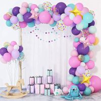 CWColorful Macaron ลูกโป่ง Garland Arch Kit Unicorn Confetti Latex Ballons งานแต่งงานวันเกิด Party Decor เด็กทารก Shower Girl