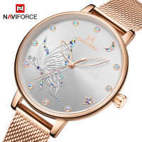 NAVIFORCE Luxury Brand Rose Gold Watches for Women Fashion Creative Quartz Ladies Elegant Wrist watch Waterproof Clock Bracelet