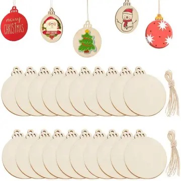 1-10CM Unfinished Wooden Hearts Blank Wood Slices DIY Crafts Wooden Circle  Discs for Christmas Painting