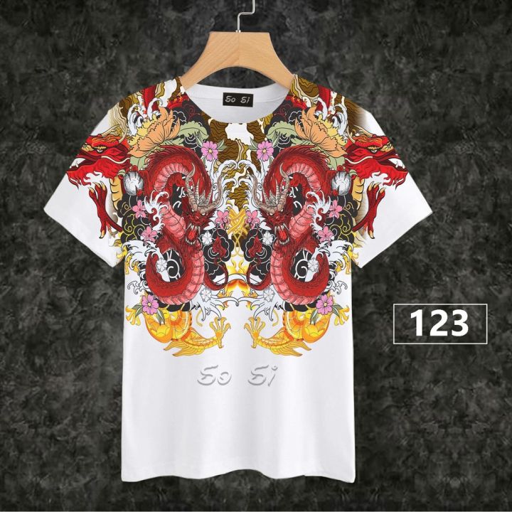 loso-store-เสื้อยืดพิมพ์ลาย-ลายปลาคราฟ-ลายหน้ายักษ์