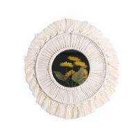 [COD]LIXIA Round Handmade Living Room Bedroom Wall Mirrors Macrame Round Mirror Tapestry Macrame