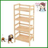 ชั้นวางของ 4 ชั้น FURDINI CONIE ไม้ยางสีธรรมชาติ4-TIER SHELVING UNIT FURDIN CONIE NATURAL WOOD **บริการเก็บเงินปลายทาง**