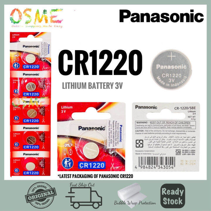 Panasonic CR1220 Lithium Battery 3v Battery (100% Genuine) | Lazada