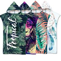 【cw】 Microfiber Fabric Printed Hooded Beach   Pool Poncho - Aliexpress