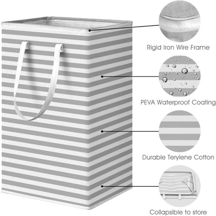 75l-large-laundry-basket-foldable-clothes-storage-basket-stripe-toys-storage-bag-with-extended-handle