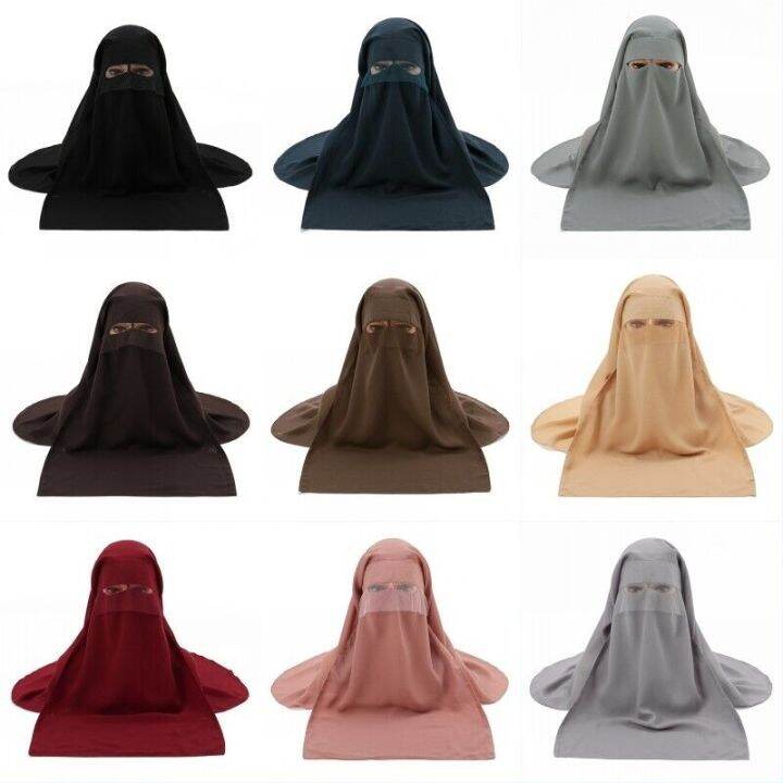【YF】 Ramadan Saudi Arabia Womens Full Face Niqab Veil Prayer Hijabs Hat