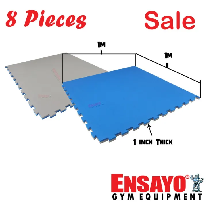 ENSAYO Low Density Puzzle Mats 8Pcs 1inch Jigsaw Mat MMA Training Soft