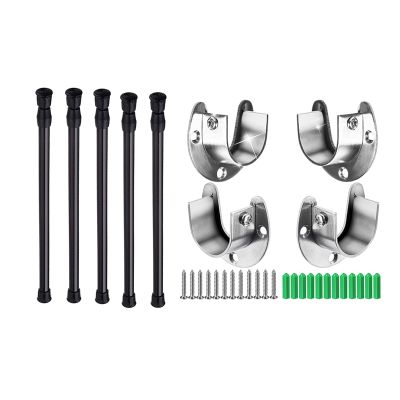 2 Set Accessories: 1 Set Cupboard Tensions Rod Spring 11.81 to 20 Inches &amp; 1 Set Heavy Duty Closet Rod 1-1/3 Inches