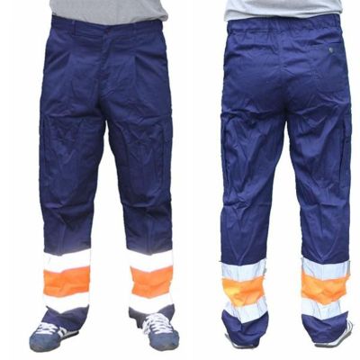 CODTheresa Finger Men Work Pants Reflective Night Work Safety Warning Pants With Pockets Spray Maintenance Engineering Wear-resistant Breathable