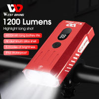 WEST BIKING ไฟหน้าจักรยานชาร์จ USB,4000MAh ไฟฉาย LED พร้อมฐานหมุนอุปกรณ์เสริมสำหรับปั่นจักรยาน