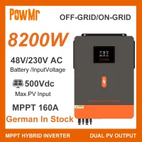 เครื่องแปลงพลังงานแสงอาทิตย์8.2KW อินเวอร์เตอร์48โวลต์เป็น220-230VAC พร้อม160A MPPT เครื่องควบคุมการชาร์จโซลาร์อินพุต500โวลต์และจอภาพ WIFI EU มีสินค้าในสต็อก