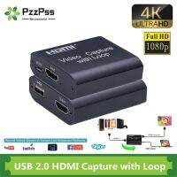 Pzzpss การ์ดบันทึกวิดีโอ HDMI 1080P 4K HDMI ไปยัง USB 2.0การจับภาพวิดีโอเกมกระดานบันทึกการถ่ายทอดสดออกอากาศทีวีห่วงในท้องถิ่น