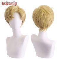 Bubuwig Synthetic Hair Haruka Tenou Sailor Uranus Cosplay Wigs Women Short Straight 28cm Blonde Party Wig Heat Resistant Wig  Hair Extensions Pads