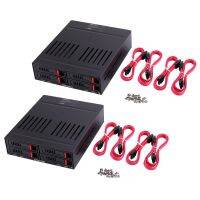 2X He-2006 4 Slots Sata Internal Rack 2.5 Inch Hard Drive Case Internal Mobile Rack with LED Indicator Built-in Fan