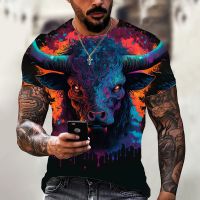 Spanish Bullfighting Mens T-Shirt 3d Bull Riding Print Tops Fashion Short Sleeve Sweatshirt Summer Pullover Casual Men T Shirt