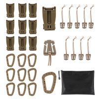30pcsset (Tactical) Gear Webbing Connecting Buckles Ribbon Clip D Ring Hooks Carabiner Zipper Bag Backpack Ribbon Accessories