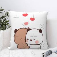 (All inventory) Panda Bear Bubu and Dudu Embrace Love Pillow Case Sofa Sofa Pillow Case Vintage Sofa Pillow Case Decoration (contact seller) Support free customization. Double sided printing design for pillows)
