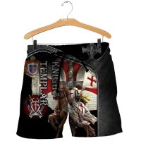 Men Shorts Knights Templar 3D Graphics Printed Beach Shorts Men Women Gothic Harajuku Style Summer Casual Shorts