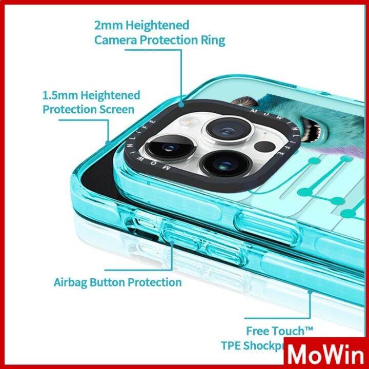 mowin-เข้ากันได้สำหรับ-เคสไอโฟน-เคสไอโฟน11-เคส-iphone-11-เคสนิ่มเคสใสหนากันกระแทกกรอบป้องกันกล้องสีฟ้าการ์ตูนสัตว์ประหลาดเข้ากันได้กับ-iphone-13-pro-max-12-pro-max-11-xr-xs-7-8plus