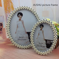 2022European style imitation pearl photo frame with diamond photo frame classical wedding gift home decoration photo frame set