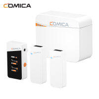 COMICA Vimo C ไมโครโฟนไร้สาย2ช่องสัญญาณ2.4G สำหรับสมาร์ทโฟน,กล้อง,แล็ปท็อป,สัมภาษณ์,YouTube Live Streaming,การบันทึก,Podcasting, Vlog (สีขาว)