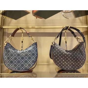 T Monogram Jacquard Crescent Bag: Women's Handbags