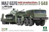 พลาสติก โมเดล ประกอบ  takom สเกล1/72 MAZ-537G mid production with CHMZAP-5247G Semitrailer &amp; T-54B