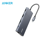 Anker Type-C Hub PowerExpand 11-in-1 Type-C Hub Adapter with 4K60Hz HDMI and DP 100W Power Delivery Type-C and 3 USB-A Data Ports 1 Gbps Ethernet 3.5mm Audio microSD and SD Card Reader POWER INFINITE