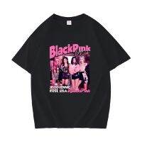 BLACKPINK ทัวร์เอเชีย 2023 BORN PINK โดยรอบ Park Chae-young Lisa เสื้อแขนสั้นทรงหลวมสไตล์เดียวกัน T เสื้อ