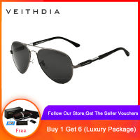 VEITHDIA แว่นกันแดด Polarized ผลิตจากวัสดุแมกนีเซียมอลูมิเนียม แว่นตากันแดด แว่นโพลาไรซ์ สำหรับผู้ชาย– 6695