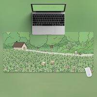 90x40cm 35.43x15.74 Inch Super Large Size Cute High Definition Cartoon Rabbit Flower Field Pattern Table Mat Non-slip Mouse Pad