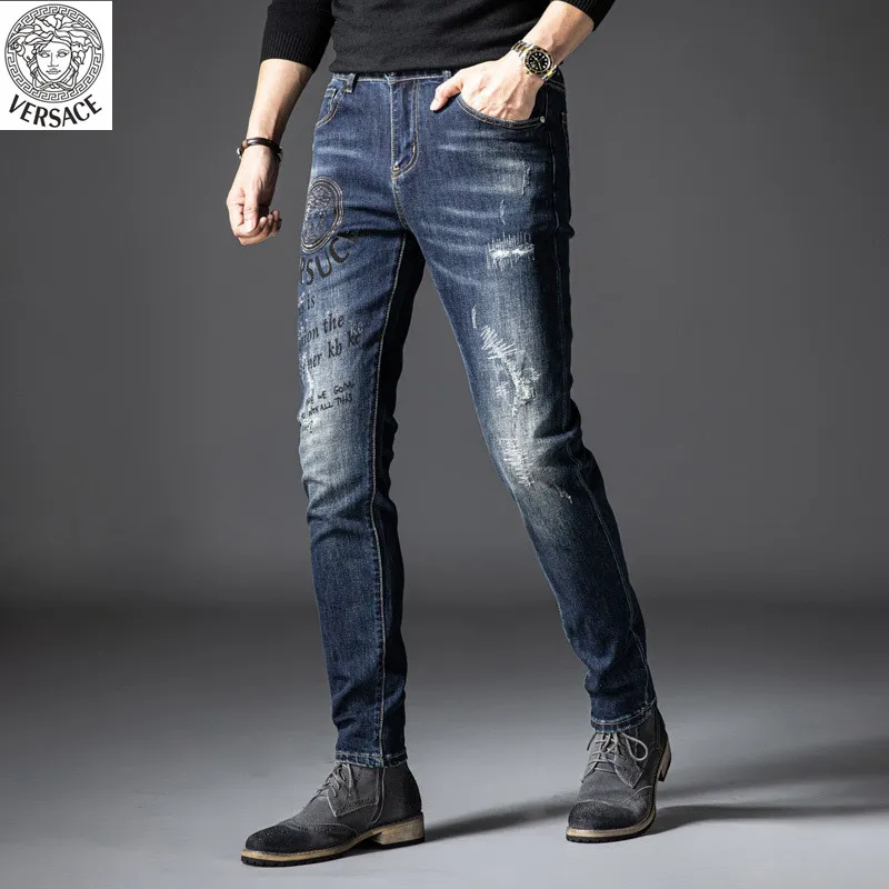 versace ripped jeans mens