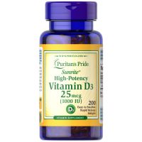 The United States imports vitamin D3-1000IUx200 grains to help calcium absorption Puritans Pride