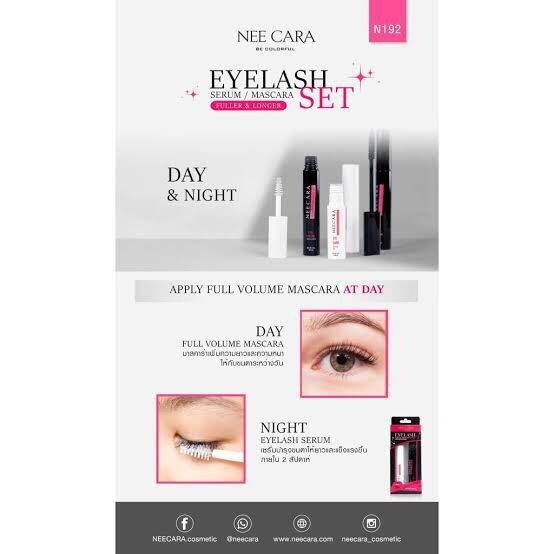 nee-cara-eyelash-set-serum-mascara-n192-neecara-นีคาร่า-มาสคาร่า-บำรุงขนตา