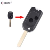 【In-Stock】 islwpi KEYYOU 2ปุ่มดัดแปลงพลิกพับรถกุญแจรีโมทกรณี Fob สำหรับฮอนด้าโอดิสซีซีวิค