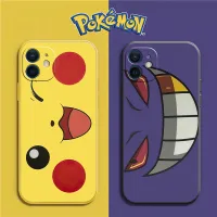 {L electronic shell} A Pokemon Pikachu เคสโทรศัพท์สำหรับ IPhone 11 12 Pro MAX 8 Plus XR XS XS Max 13 7 8 Plus สีเหลืองการ์ตูนสีเคสซิลิโคนของขวัญ