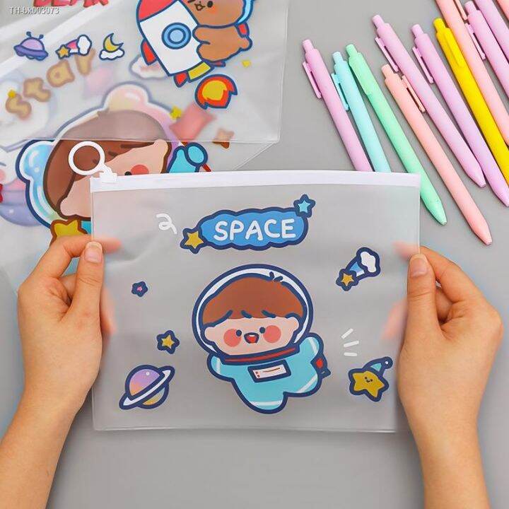 15-pcs-cartoon-waterproof-zip-bag-plastic-21-x-17cm-document-pen-filing-products-pocket-folder-office-school-pencil-bag-supplies